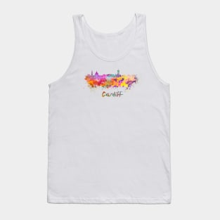 Cardiff skyline in watercolor Tank Top